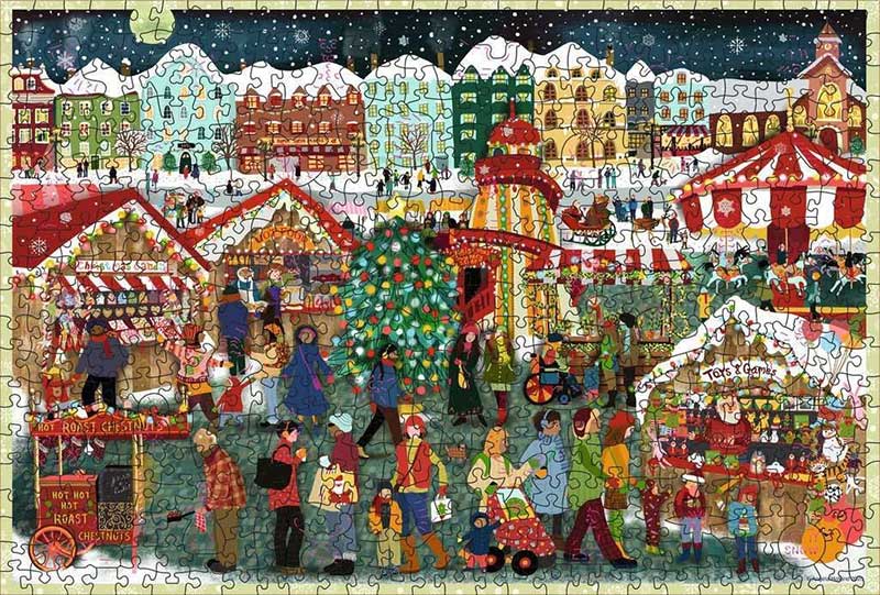 Novogodišnji vašar Drvene puzzle 500 delova za decu i odrasle Ravensburger 12001539 - dodatni pogled