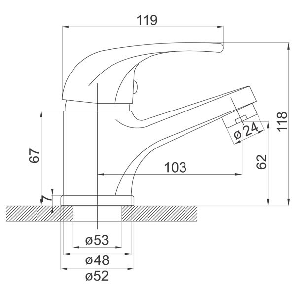 Baterija za umivaonik Ferro Vasto BVA2 - dodatni pogled