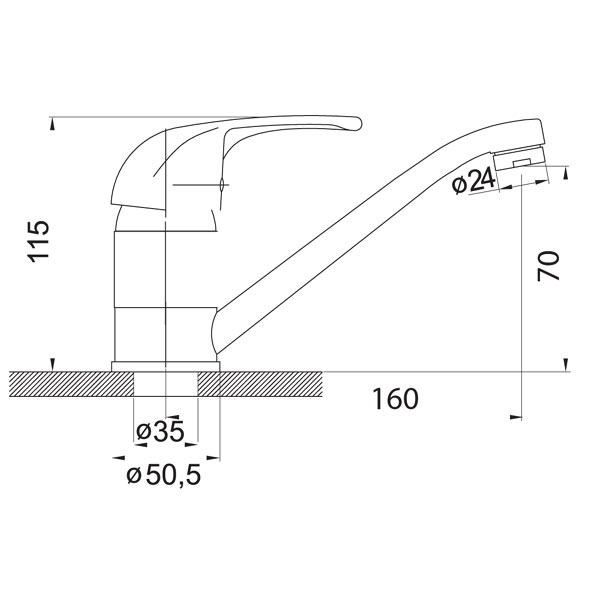 Baterija za umivaonik sa pomičnim izlivom Ferro Vasto BVA2A - dodatni pogled