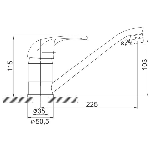 Baterija za sudoperu stojeća Ferro Vasto BVA4 - dodatni pogled