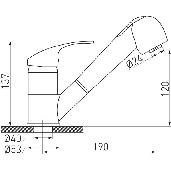 Baterija sa tuš ručicom frizerska Ferro Vasto BVA8 - dodatni pogled