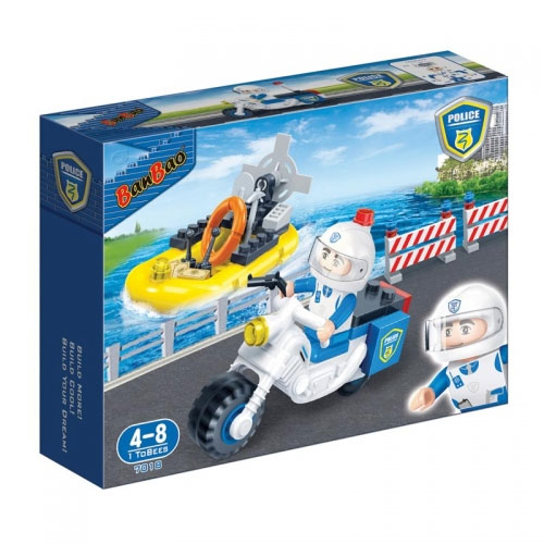 BanBao kocke Policijski motor i patrolni čamac 7018 - dodatni pogled