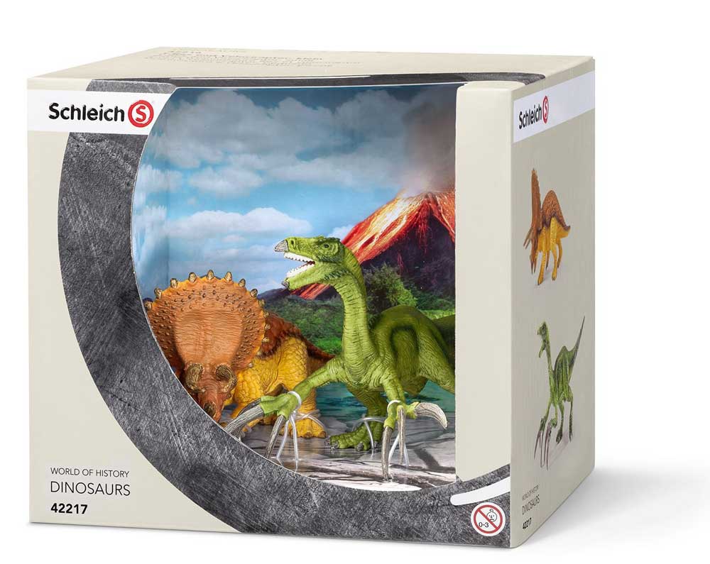 Schleich Figurice Dinosaurusi - Triceratops i Terizinosaurus, mali 42217 - dodatni pogled
