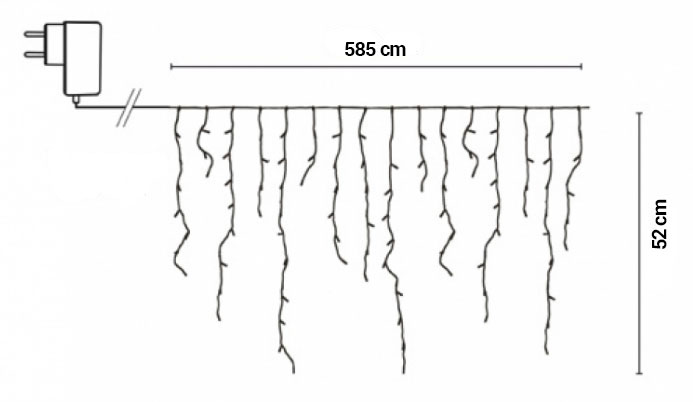 Novogodišnje LED  Lampice 585x52 cm Za Spoljnu ili Unutrašnju Upotrebu IP44 - dodatni pogled