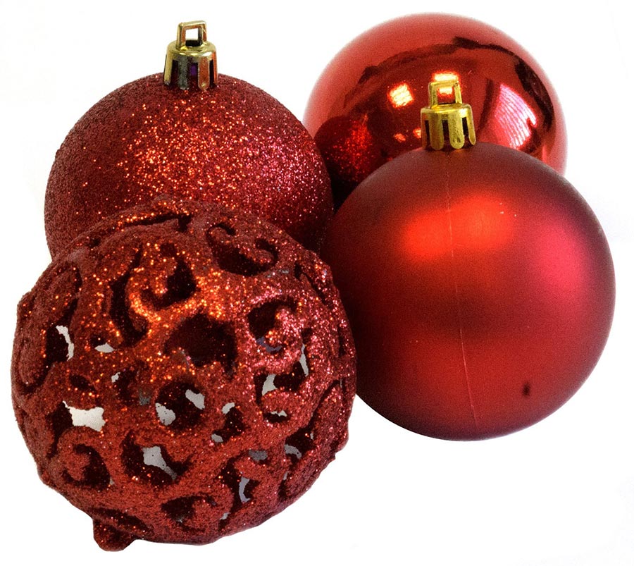 Crveni ukrasi za jelku komplet 100 komada - dodatni pogled