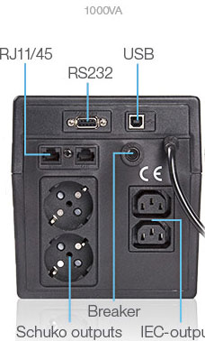 UPS uređaj Samurai Power VI-1000-LCD - dodatni pogled
