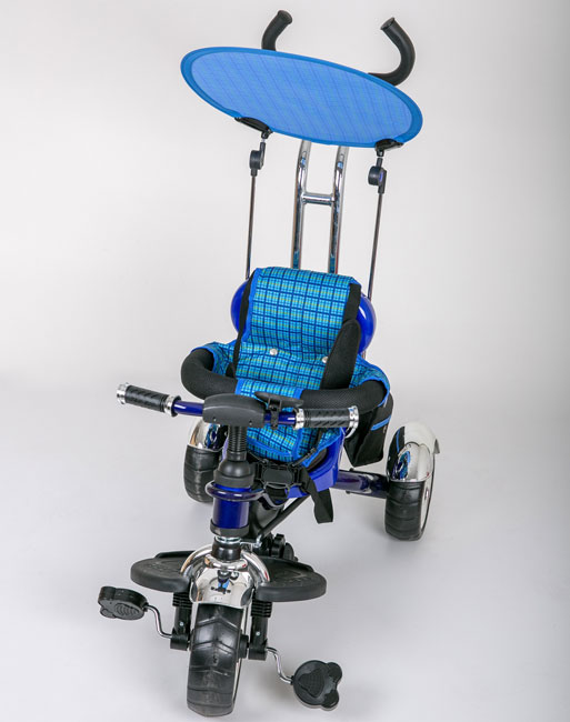 Dečiji tricikl Guralica sa tendom 05 plavi KR01 - dodatni pogled