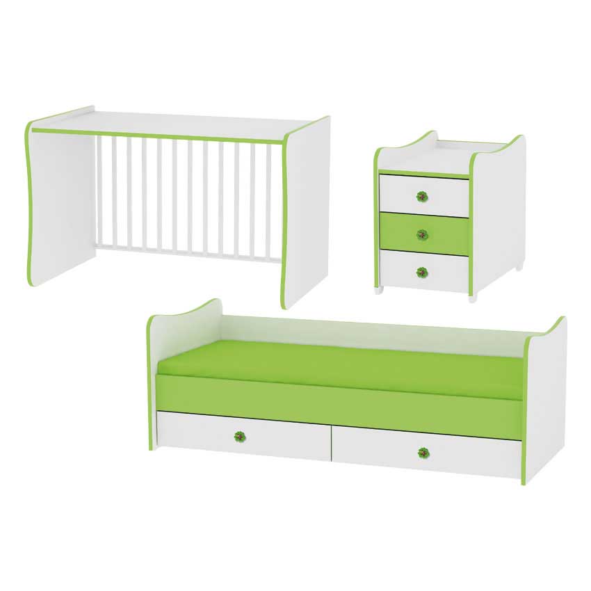 Lorelli Drveni krevetac za bebe 3u1 Maxi Plus White Beech 10150300028 - dodatni pogled