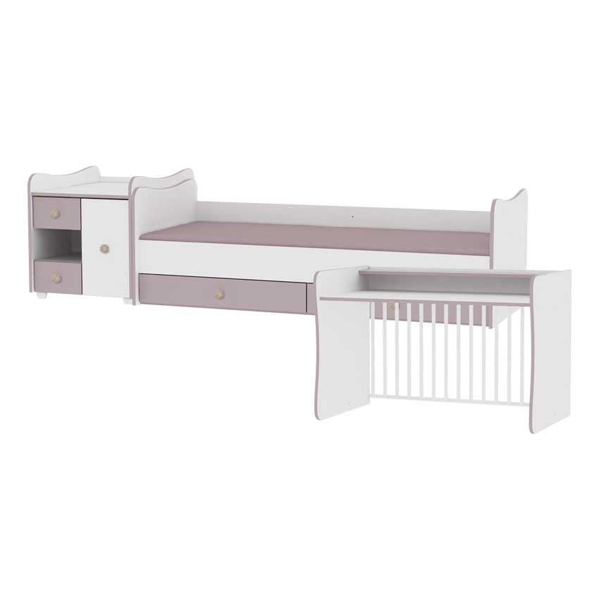 Lorelli Drveni krevetac 3u1 MiniMax White Cappuccino - dodatni pogled