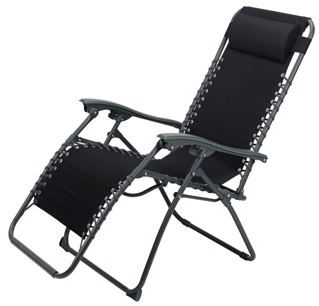 Stolica Ležaljka Camfold crna - dodatni pogled