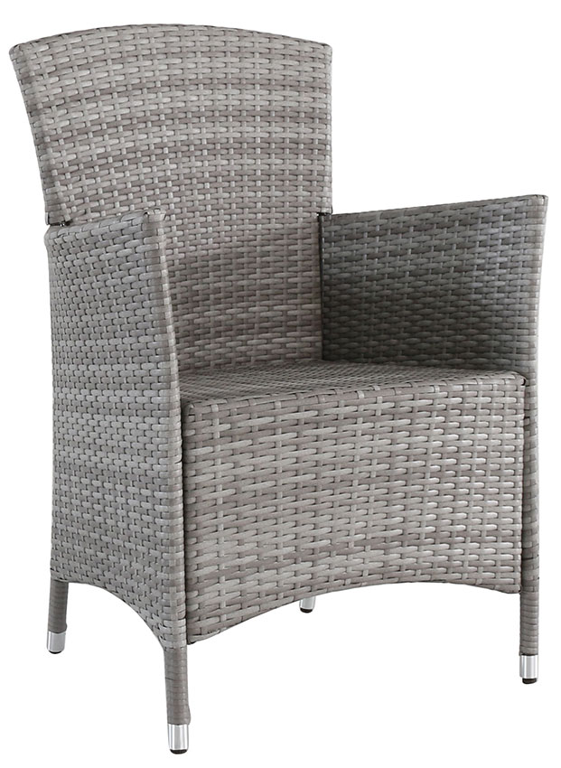 Baštenska Garnitura Od Ravnog Ratana PE Atlantic Siva - 4 Fotelje i Sto - dodatni pogled