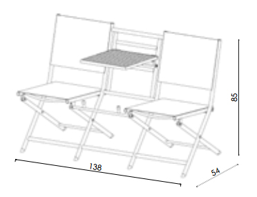 Garnitura za male terase sklopivi set 2 stolice i sto - dodatni pogled