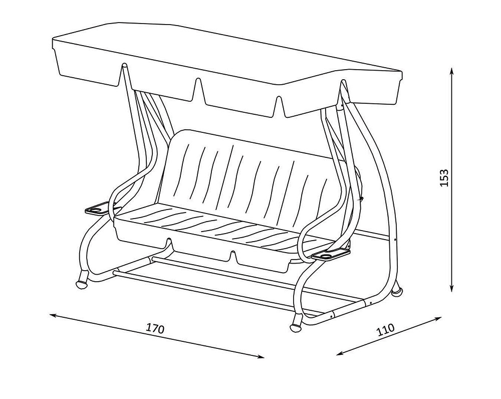 Baštenska Ljuljaška Sa Naslonom Koji Se Obara - Red Santorini - dodatni pogled