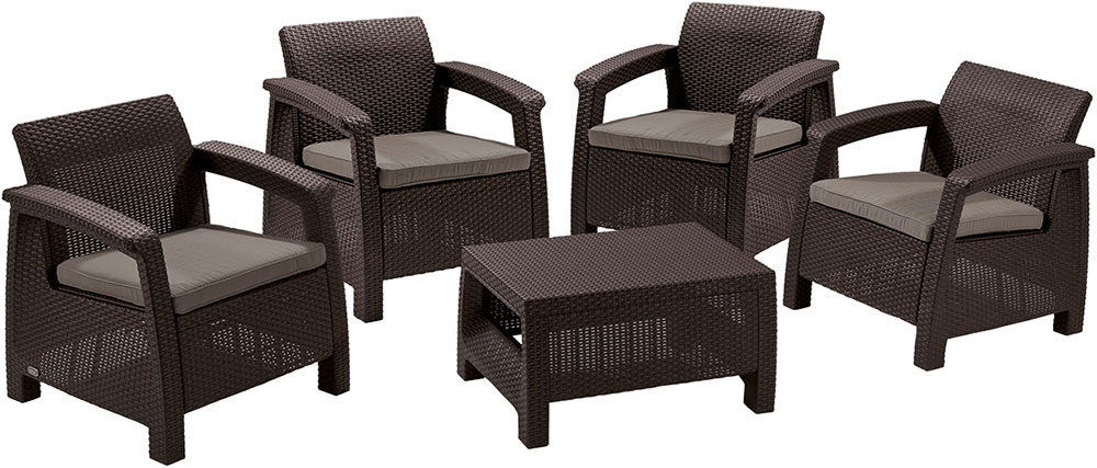 Baštenski Set Curver Allibert Corfu Quatro as Barahona 4 Braon - dodatni pogled