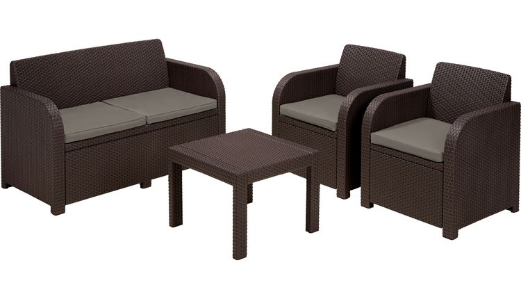 Baštenska Garnitura Curver Keter Georgia - 2 Fotelje, Dvosed, Sto - dodatni pogled