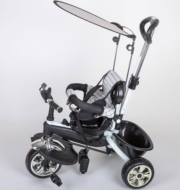 Dečiji tricikl sa tendom 02 crno beli KR02 - dodatni pogled