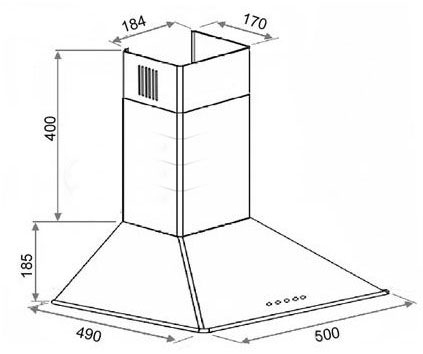 Kuhinjski aspirator Mekappa Onda CK12N-60 crni - dodatni pogled