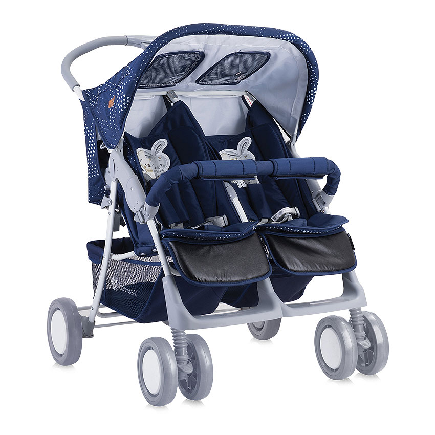 Kolica za blizance sa opremom Lorelli Twin Dark Blue Friends 10020071712 - dodatni pogled