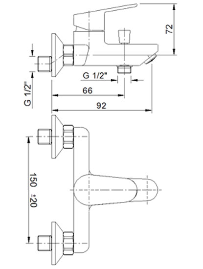 Baterija za kadu sa tušem Rosan JA331001 - dodatni pogled