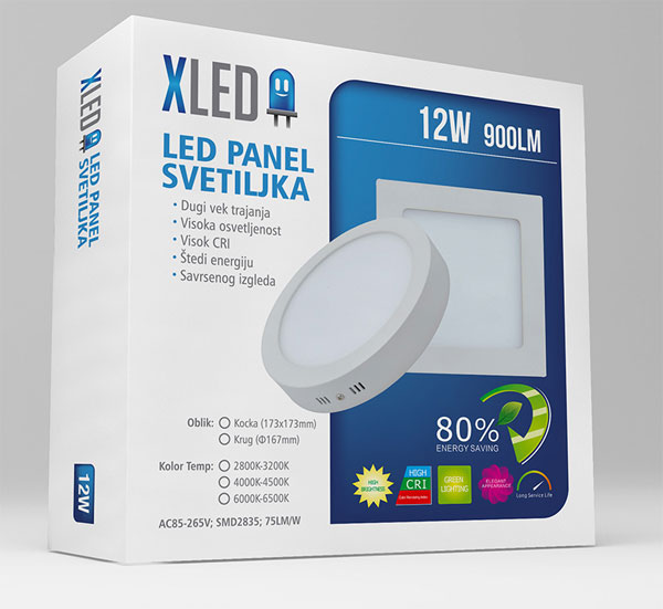 Nadgradni LED panel 12W XLED-NRWW-12W 21710 - dodatni pogled