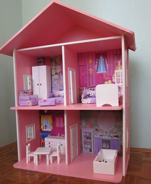 Velika kućica za lutke sa nameštajem Izi roze - dodatni pogled