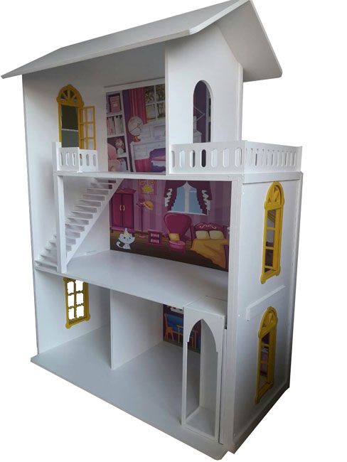 Velika kućica za lutke sa nameštajem Maša bela - dodatni pogled