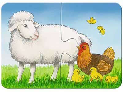 Ravensburger puzzle 20 delova - 4u 1, domaće životinje - dodatni pogled