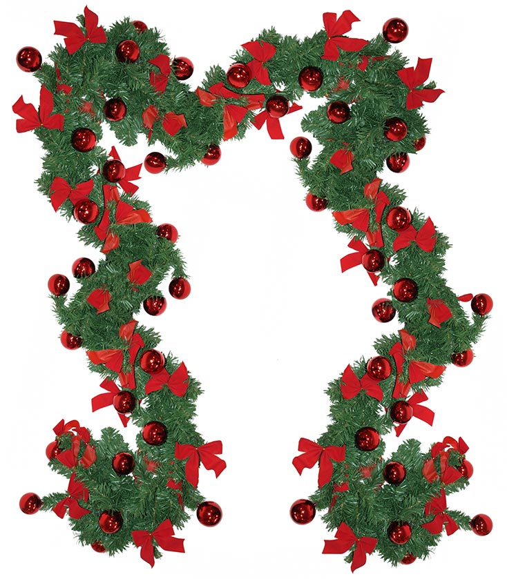 Novogodišnja Girlanda Sa Kuglama i Mašnama - 15 m - dodatni pogled