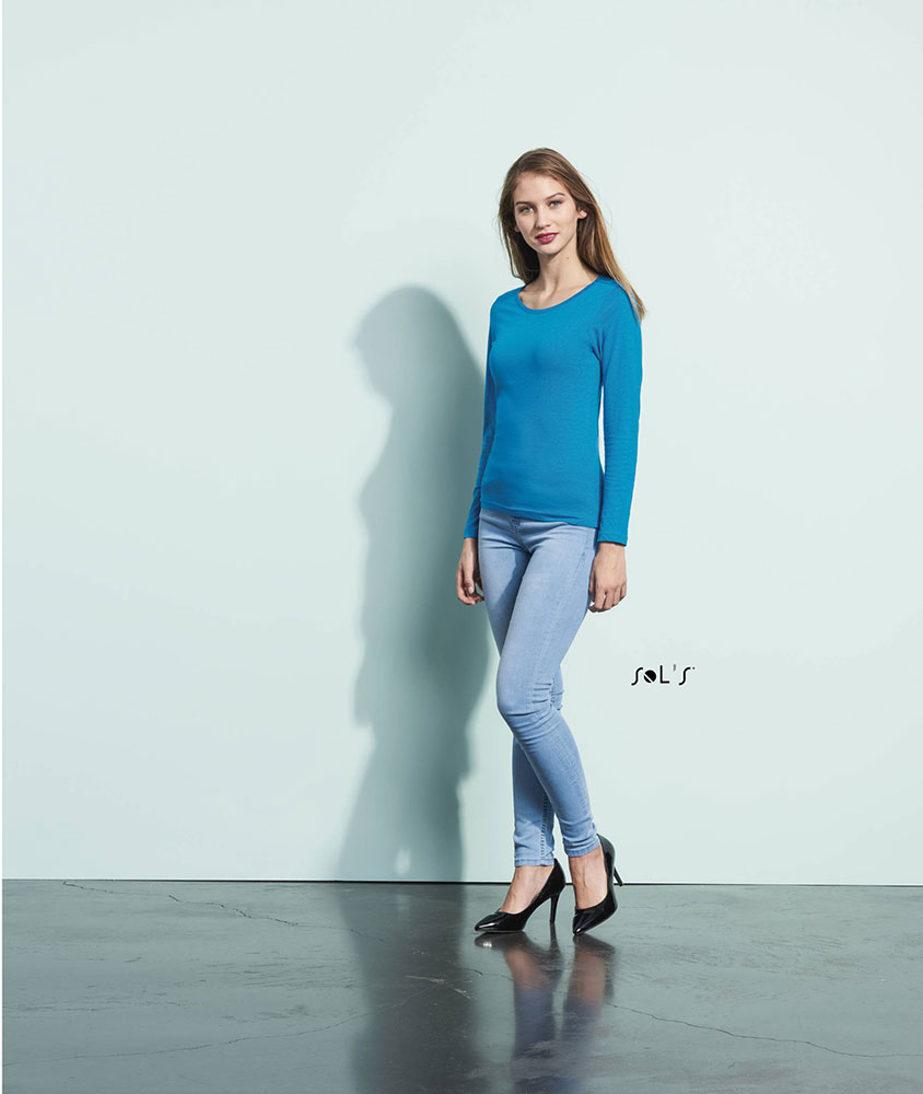 Sols Ženska majica dug rukav Majestic Orchid Pink veličina S 11425 - dodatni pogled