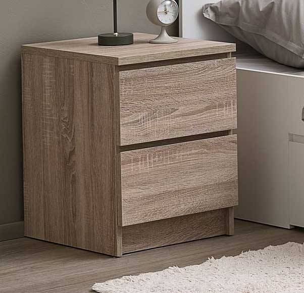 Noćni ormarić Lima 2 fioke hrast - dodatni pogled