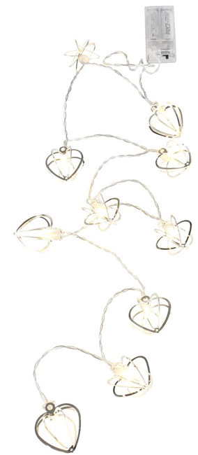 Novogodišnje LED lampice na baterije Srca - dodatni pogled