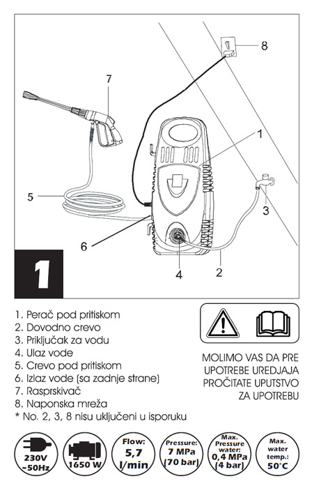 Perač pod pritiskom 70 bar WHR1650 - dodatni pogled