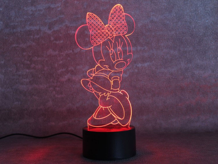 Noćna LED Lampa 3D Minnie Mouse - dodatni pogled