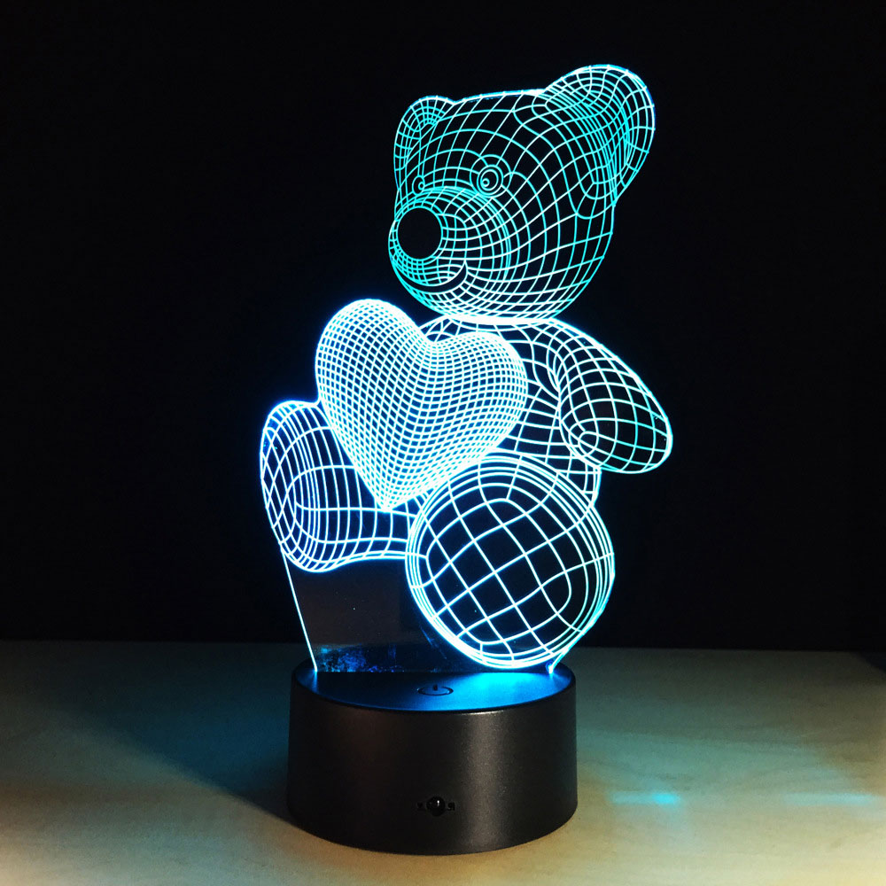 Noćna LED Lampa 3D Teddy bear - dodatni pogled