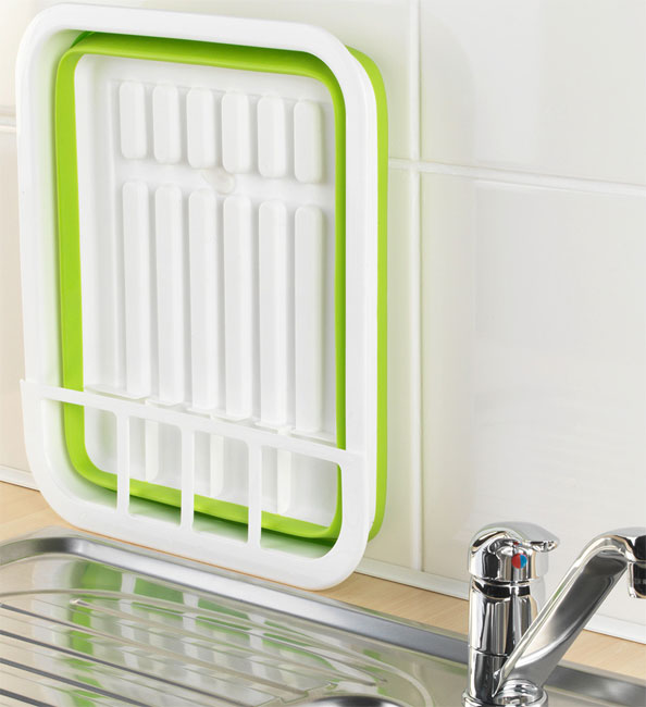 Sklopivi stalak za sušenje sudova zeleni - dodatni pogled