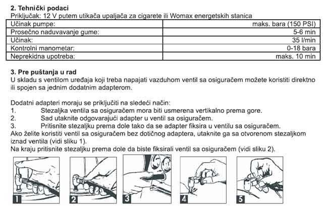 Kompresor za naduvavanje guma WAK12-150 75215002 - dodatni pogled