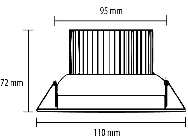 Ugradna LED lampa 6x1W toplo bela LUG61-WW - dodatni pogled