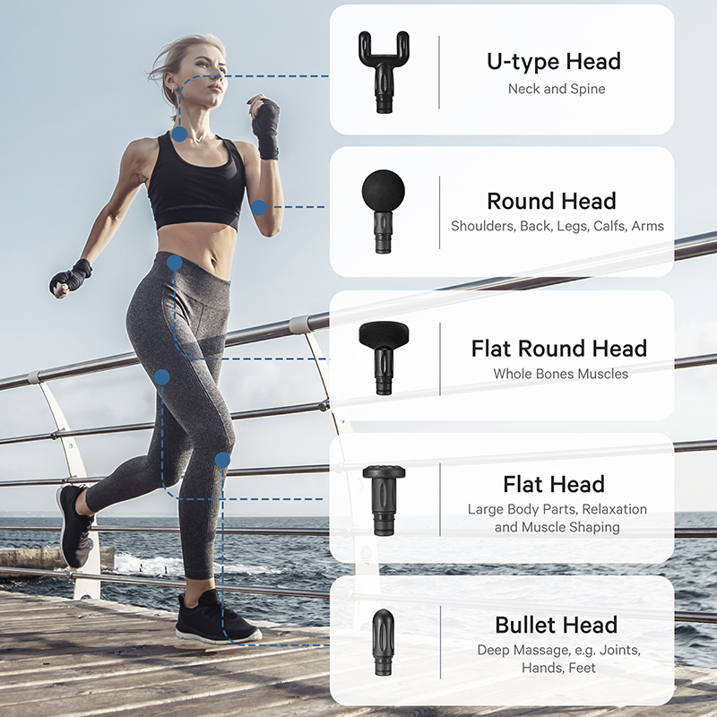 Bežični ručni masažer za perkusionu masažu Naipo Fascial Gun MGG-2103 - dodatni pogled