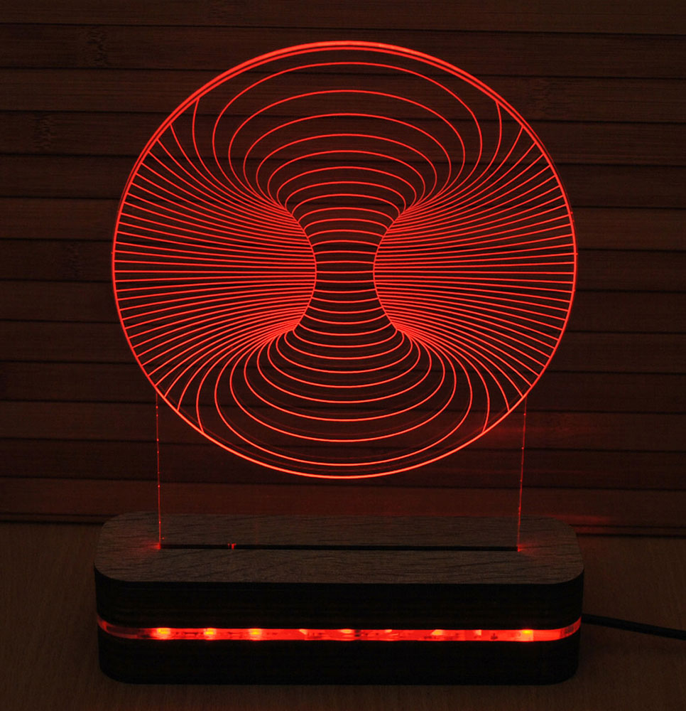 Black Cut 3D LED Lampa Blue Vortex - dodatni pogled