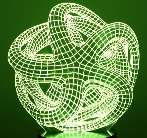 Black Cut 3D LED Lampa Star Multicolor - 9 boja - dodatni pogled