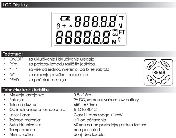 Ultrazvučni laserski metar 0575971 - dodatni pogled