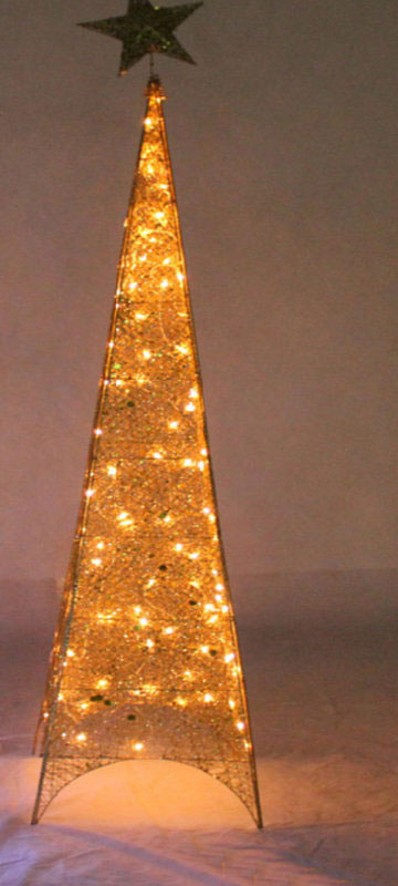 Jelka - Svetleća Piramida - Zlatni Abažur 120 cm - dodatni pogled