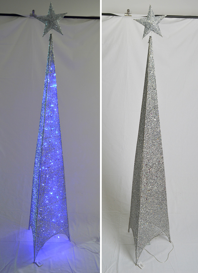 Svetleća Piramida - Srebrni Abažur 150 cm - dodatni pogled