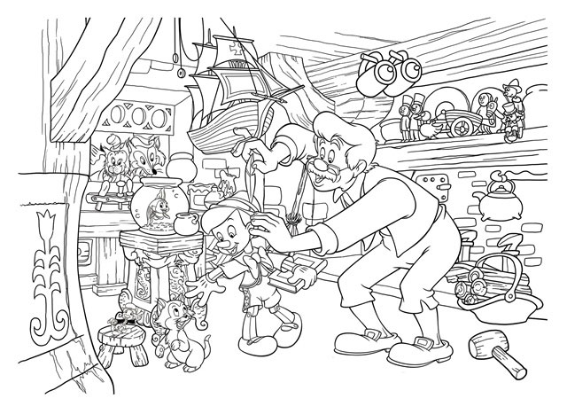 Lisciani Puzzle Pinokio Složi i oboji 2u1 108 delova 31687 - dodatni pogled