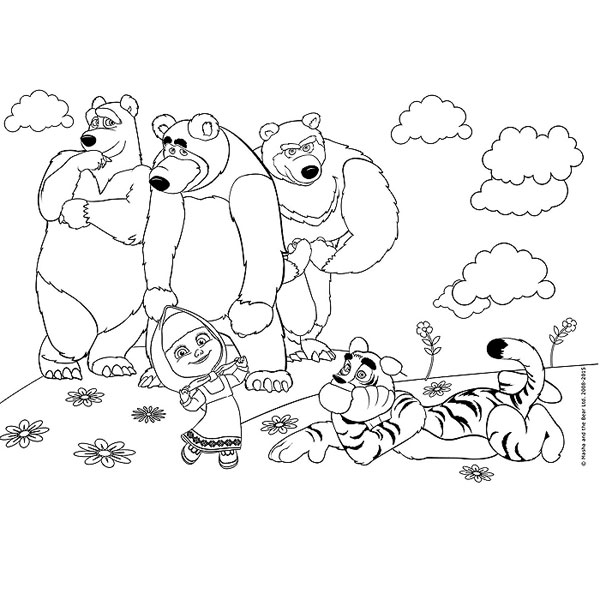 Lisciani Puzzle  Maša i Medved 2u1 35 delova + 4 flomastera 33595 - dodatni pogled