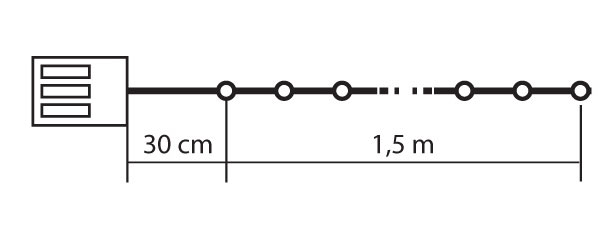 Kristalne LED lampice za jelku 150cm - dodatni pogled