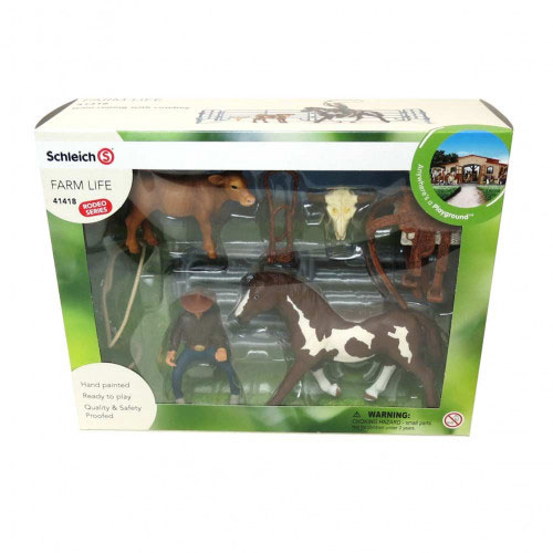 Schleich Figure Domaće životinje - Rodeo - Kauboj sa lasom na konju 41418 - dodatni pogled