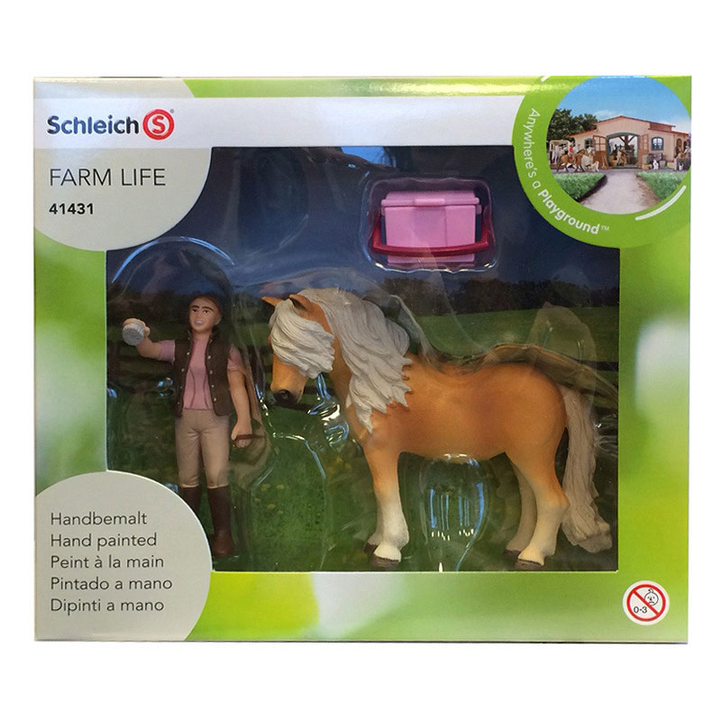 Schleich Figure Domaće životinje - Islandski poni - timarenje 41431 - dodatni pogled