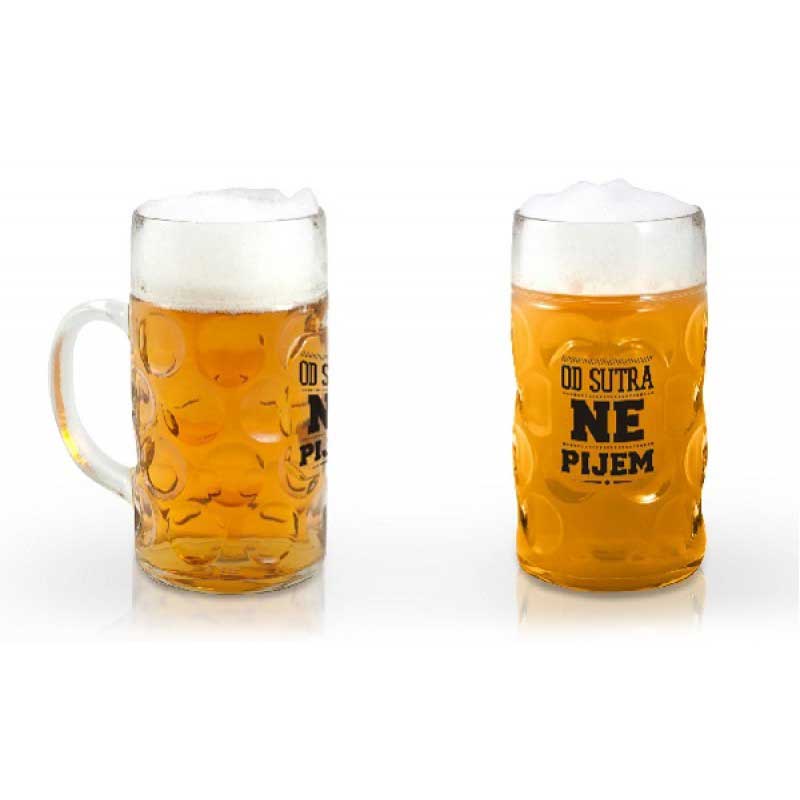 Krigla Čaša za pivo Od sutra ne pijem - dodatni pogled