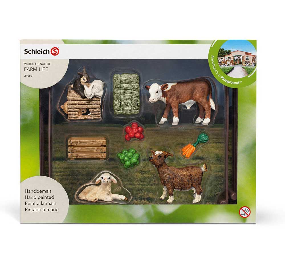 Schleich Figurice Domaće životinje - Bebe životinja -Tele jagnje koza i kunići 21052 - dodatni pogled